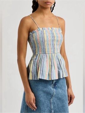 Damson Madder x Free People multicolor peplum top